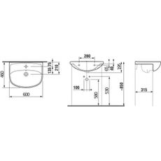 JIKA H8133830001041 - Zapustené umývadlo LYRA 60x46 cm keramika/biela