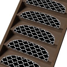 Čierno-biele nášľapy na schody v súprave 16 ks 20x65 cm Madalyon – Vitaus