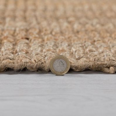 Flair Rugs , Kusový koberec Sarita Jute Boucle Natural, 60x150, béžová, chodba / predsieň