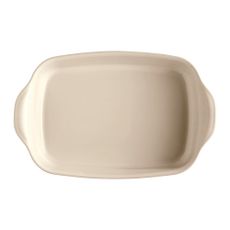 Krémová keramická obdĺžniková zapekacia misa Emile Henry Ultime, 36,5 × 23,5 cm