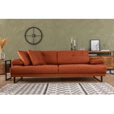 Praktická trojmiestna rozkladacia pohovka Mustang, 239 x 99 cm, oranžová
