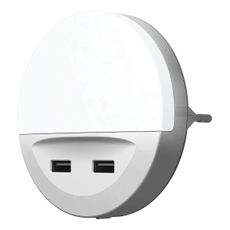 Ledvance - LED Nočné svietidlo do zásuvky so senzorom LUNETTA 2xUSB LED/13W/230V