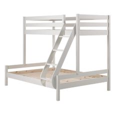 Biela poschodová detská posteľ z borovicového dreva 140x200/90x200 cm Pino Martin – Vipack