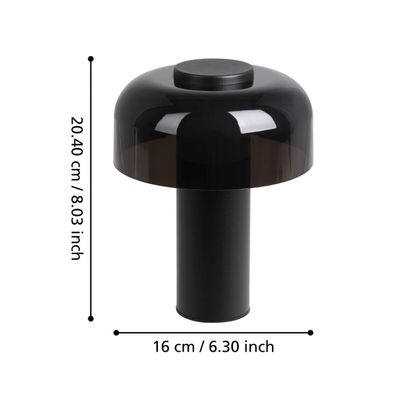 Eglo 900983 - LED Stmievateľná vonkajšia lampa PONENTE 2,25W/5V 5200mAh IP44 čierna