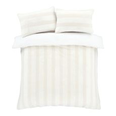 Predĺžené krémové obliečky na dvojlôžko z mikroplyšu 230x220 cm Stripe Fur – Bianca