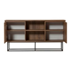 Nízka komoda v dekore orecha v prírodnej farbe 140x72 cm Rodez – Kalune Design