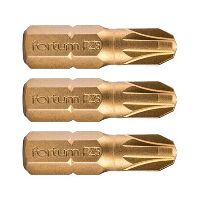 Hrot krížový pozidriv, sada 3ks, PZ 3x25mm, titán úprava, S2
