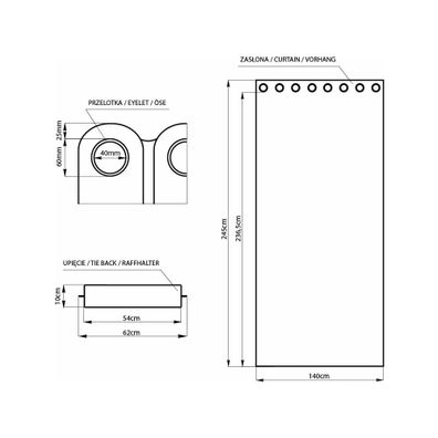 Tmavosivý zatemňovací záves 140x245 cm Eyelets – Restilo