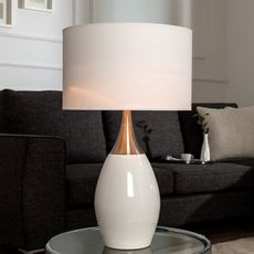 Stolová lampa VADUZ Dekorhome Bílá