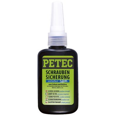 Prípravok na zaistenie skrutiek - stredná pevnosť, 50 g PETEC 91050
