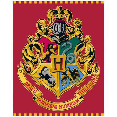 Deka coral fleece Harry Potter - motív erb Hogwarts - nano coral 220 gr./m² - 120 x 150 cm