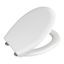 Biele WC sedadlo s jednoduchým zatváraním Wenko Rieti, 44,5 x 37 cm