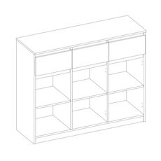 Komoda 3D3S 120 cm biela