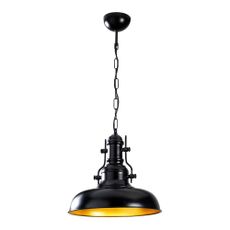 Čierne závesné svietidlo s kovovým tienidlom ø 32 cm Berceste – Opviq lights