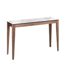 Estila Moderná konzola Vita Naturale z dreva vzhľad biely mramor 120cm