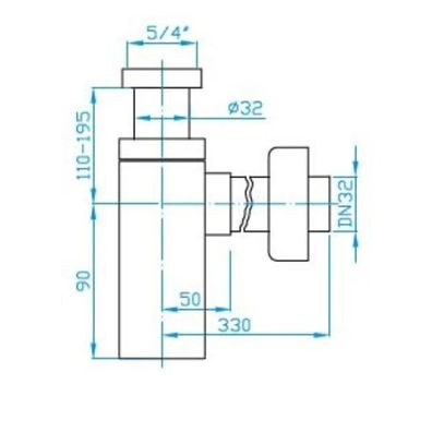 JIKA H3747300040001 - hranatý sifón CUBITO, lesklý chróm