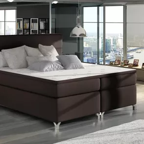 Posteľ Boxspring Amadeus 200x180, tm. hnedá (koženka - bao 12)