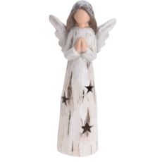 Keramický LED anjel Nativity II, 32 cm