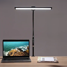 Stolná LED lampa LUCIO, svorka, diaľkový ovládač