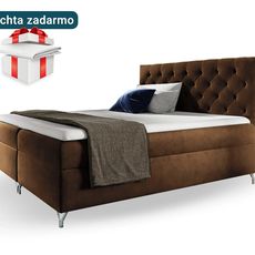 Wilsondo Čalúnená boxspring manželská posteľ Guliette s matracom - hnedá Rozmer: 140x200