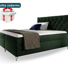 Wilsondo Čalúnená boxspring manželská posteľ Guliette s matracom - zelená Rozmer: 200x200