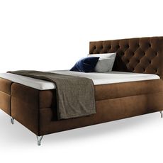 Wilsondo Čalúnená boxspring posteľ s matracom Guliette 120x200 - hnedá