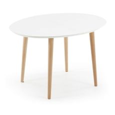 Biely rozkladací jedálenský stôl s bielou doskou 90x120 cm Oqui – Kave Home