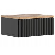 FoxBox Dizajnový závesný nočný stolík LineDuo - čierny/dub