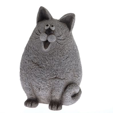 Keramická mačka Lukrecia šedá, 33 x 23 cm