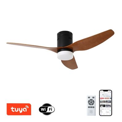 ZEVENTI - LED stropný ventilátor PADUA LED/18W/230V Wi-Fi Tuya čierna/hnedá + DO