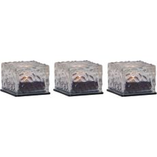Súprava 3 vonkajších solárnych sviečok Star Trading Candle Icecube, výška 5,5 cm