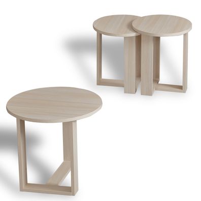 Odkladací stolík Mira Oak, 3 ks