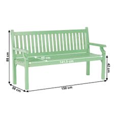 KONDELA Kolna drevená záhradná lavička 150 cm neo mint