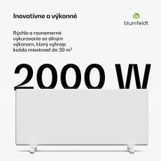 Blumfeldt ThermaTouch konvektor, 2 000 W, elegantný dizajn, dotykové ovládanie, do 20 m²