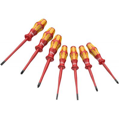 Wera 135961 Elektrikárske skrutkovače Kraftform Plus VDE 160 iSS/7, izolované, extra zúžené (sada 7 ks)