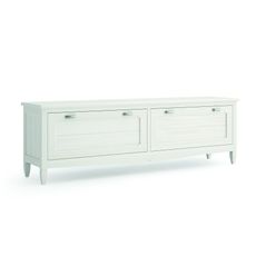 Estila Moderný minimalistický TV stolík Amberes z masívneho dreva so zásuvkami 188cm