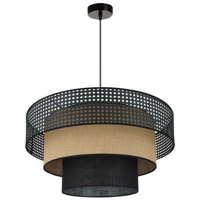 Brilagi - Luster na lanku DAKOTA LUNETA 1xE27/15W/230V pr. 60 cm čierna/ratan