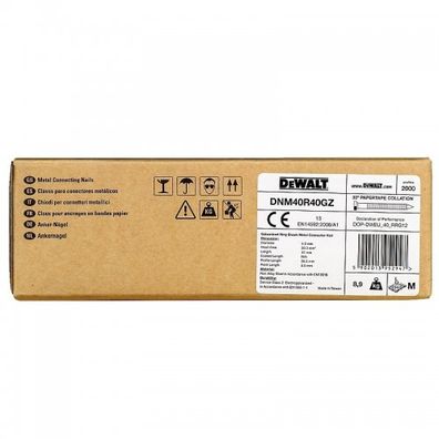 Pozinkované krúžkové klince 4x40mm pre DCN693 2000ks DeWALT DNM40R40GZ