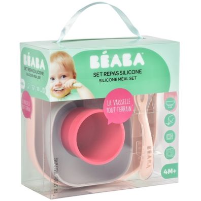 Beaba - Detská jedálenská sada Pink 4 ks