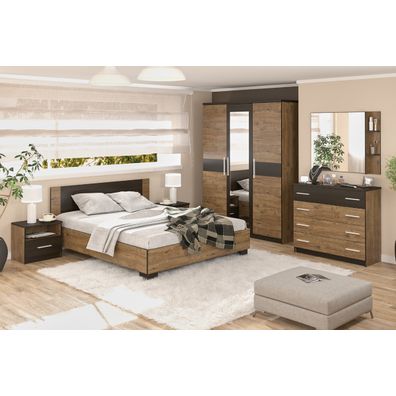 NABBI Verify LB-160 manželská posteľ s roštom 160x200 cm dub april / wenge