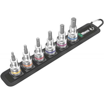 Wera 003996 Zásuvky na bity Zyklop 1/2" 4 ÷ 10 mm Pás C 2 s funkciou držania (sada 6 kusov)