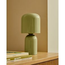 Zelená stolová lampa s kovovým tienidlom (výška 28 cm) Monze – Kave Home