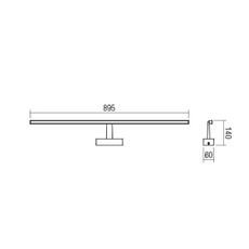 Redo 01-1678 - LED Kúpeľňové osvetlenie zrkadla NEPTUNE 1xLED/18W/230V IP44
