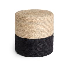 Čierny/v prírodnej farbe taburet Juta Gold Black – Hanse Home