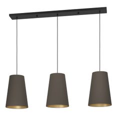 Eglo 390196 - Luster na lanku PETROSA 3xE27/40W/230V hnedá