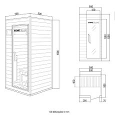 Infračervená kabína REDSUN S - 90 x 90 cm pre 1 osobu