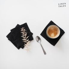 Čierne látkové obrúsky v súprave 4 ks - Linen Tales