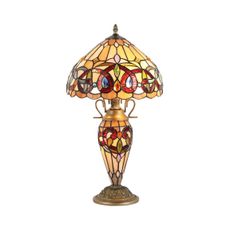 Prezent 1706 - Stolná lampa TIFFANY 2xE27/60W + 1xE14/7W/230V