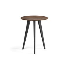 Konferenčný stôl PRIMO VIBE, priemer 60 cm, čierna podnož, orech