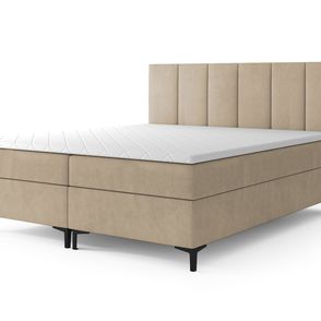 Čalúnená boxspring posteľ Luis - béžová Rozmer: 140x200